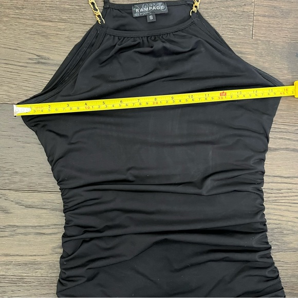 Rampage Y2K Era Black Halter Top with Gold Color Chain Straps Size Small - Picture 5 of 6